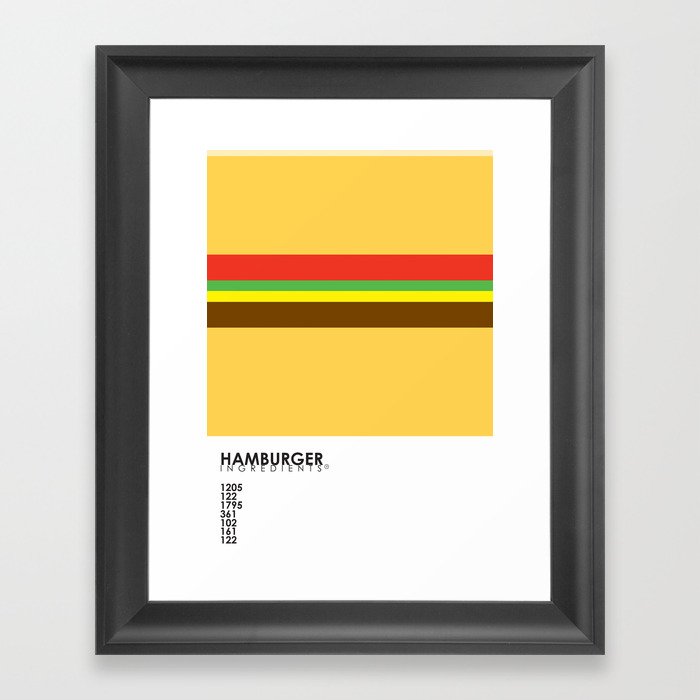 Pantone Food - Hamburger Framed Art Print