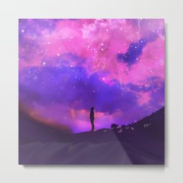 Thoughts in Space Metal Print | Mindfulness, Meditation, Space, Nebula, Digital, Graphicdesign, Galaxy, Purple, Thoughts, Spaceart 