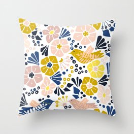 Wellness garden – florals matching to design for a happy life Throw Pillow