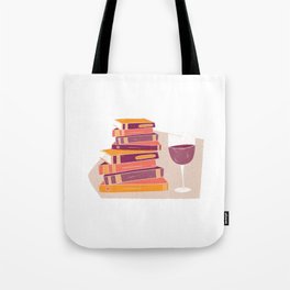 WINE AND BOOKS Tote Bag