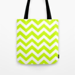 Electric lime - green color - Zigzag Chevron Pattern Tote Bag