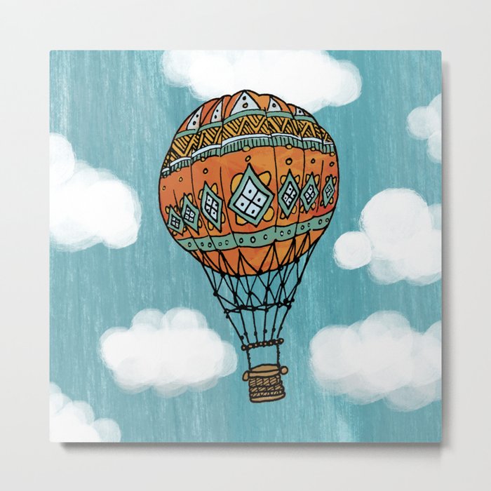 Hot Air Ballon in the Sky Metal Print