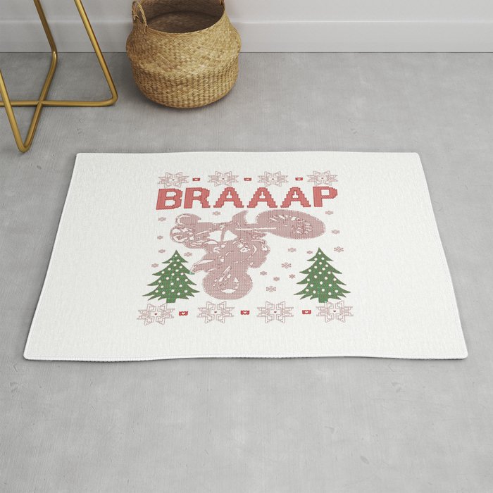 Motocross Braaap Christmas Rug