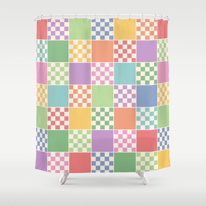 Colorful Checkered Pattern  Shower Curtain