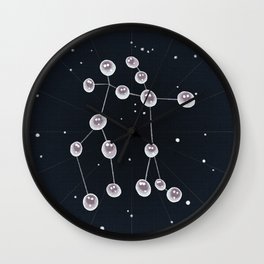 Gemini + June Pearls Wall Clock | Constellation, Stars, Gemini, Pearl, Birthstone, Nightsky, Graphicdesign, Zodiac, June 