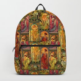 Victorian Art Nouveau Panels Backpack | Goddess, Girls, Stainedglass, Panels, Women, Ladies, History, Retro, Texture, Victorian 