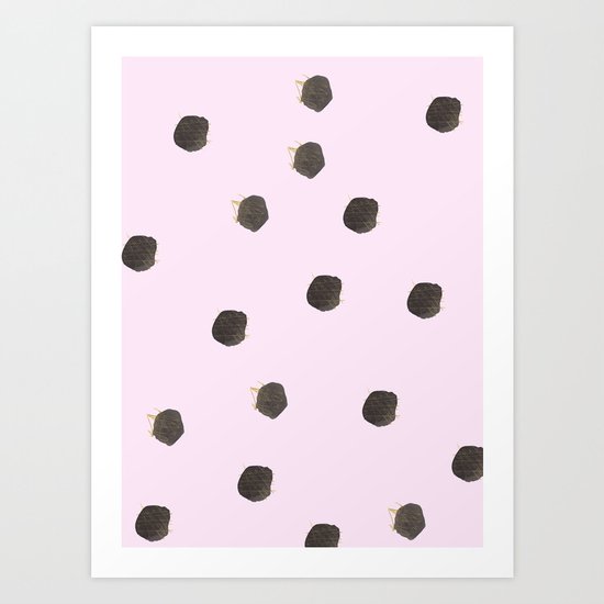 Dots on pink Art Print