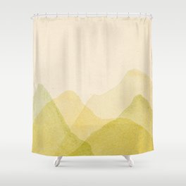 Abstract green mountains Shower Curtain