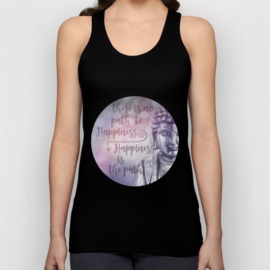 Buddha Path to Happiness inspirational Typography Unisex Tank Top