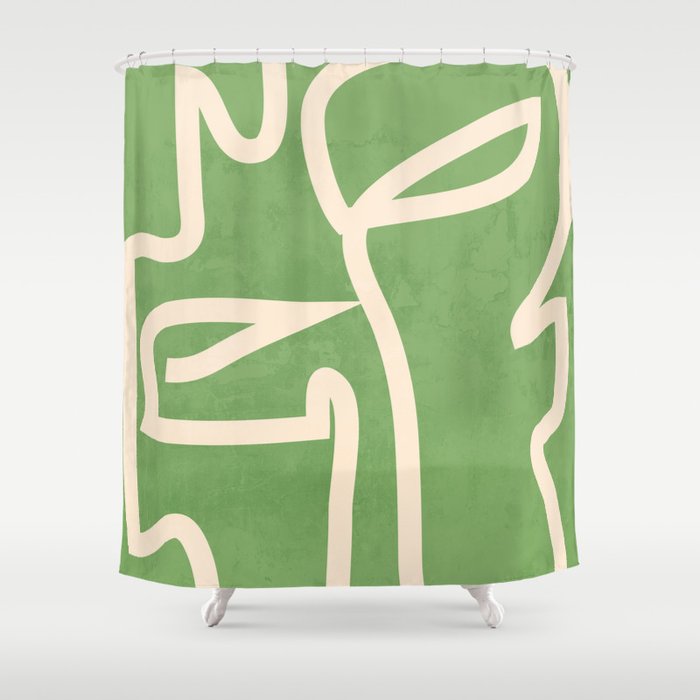 Abstract line art Face 3 Shower Curtain