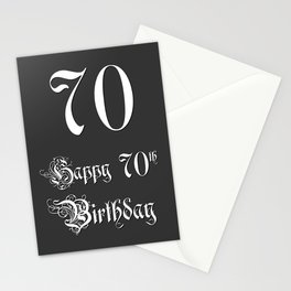 [ Thumbnail: Happy 70th Birthday - Fancy, Ornate, Intricate Look Stationery Cards ]