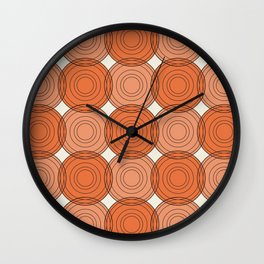 Red & Orange Circles Wall Clock
