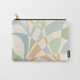 PROTECT YOUR ENERGY with Liquid retro abstract pattern in blue, green and cream Carry-All Pouch