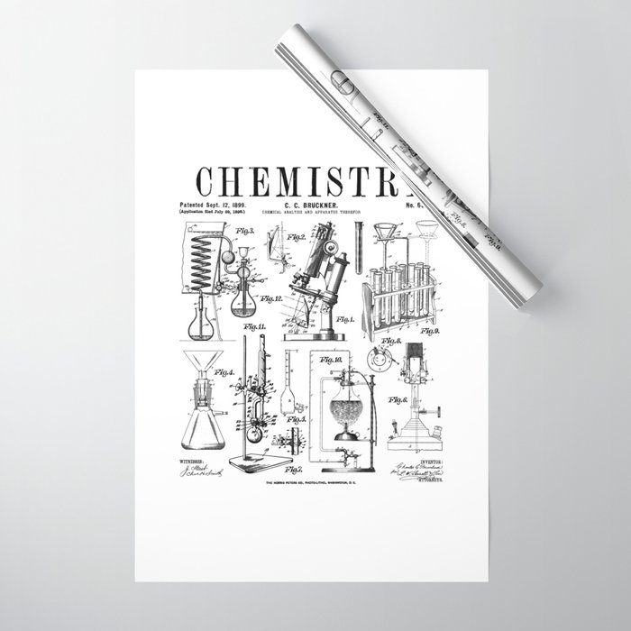Chemistry Teacher Student Science Laboratory Vintage Patent Wrapping Paper