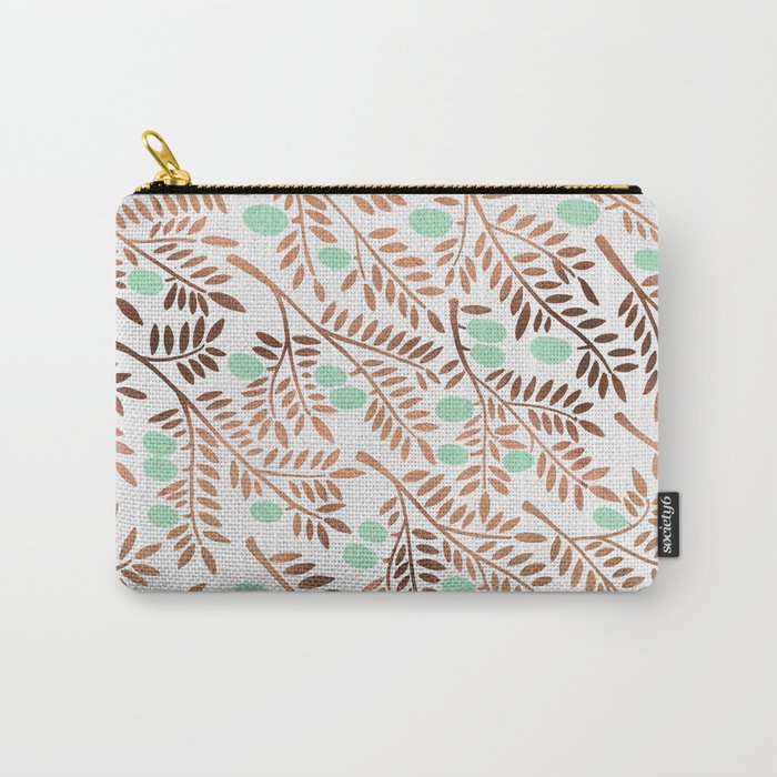 Olive Branches – Rose Gold & Mint Carry-All Pouch