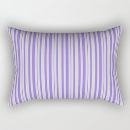 [ Thumbnail: Light Gray & Purple Colored Lines Pattern Rectangular Pillow ]