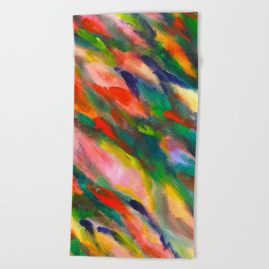 Swimming upstream abstract Beach Towel