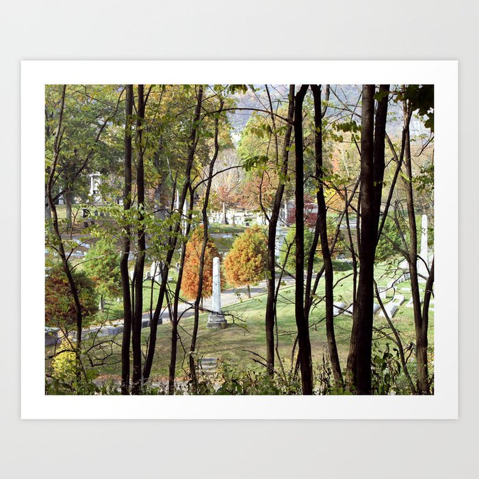 Beautiful Autumn Day at Allegheny Cemetery, Pittsburgh, Pennyslvania Art Print