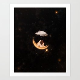 to the moon and never back Art Print
