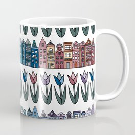 Amsterdam Houses and Tulips Coffee Mug