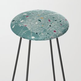 MEMPHIS - USA. Terrazzo City Map Counter Stool