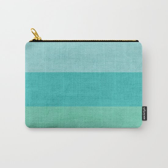 three stripes - teal Carry-All Pouch