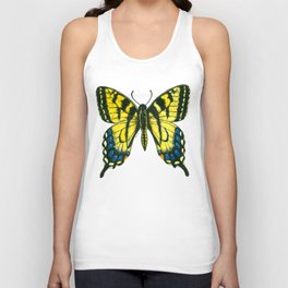 Tiger swallowtail butterfly watercolor and ink Unisex Tank Top