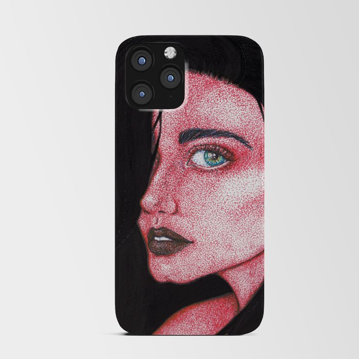 Femme Red Dotwork iPhone Card Case