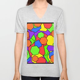 Hexagons V Neck T Shirt