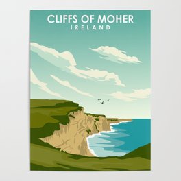 Cliffs Of Moher Ireland Travel Poster Poster