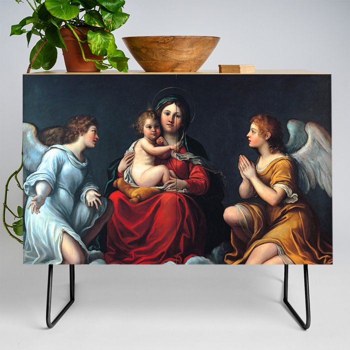 Francesco Albani Madonna with the Child and Angels Credenza