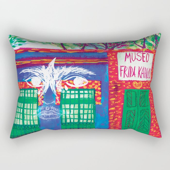 Frida's Blue House (Casa Azul) Rectangular Pillow
