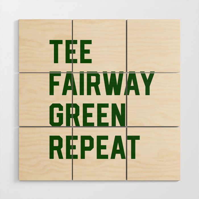 Golf Clubs Balls Cute Funny Tee Fairway Graphic Retirement Wood Wall Art