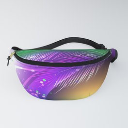 Purple Background with Feathers Fanny Pack