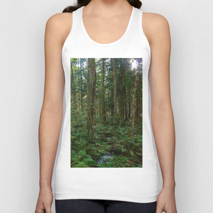 Morning sunlight in a wild  forest Tank Top