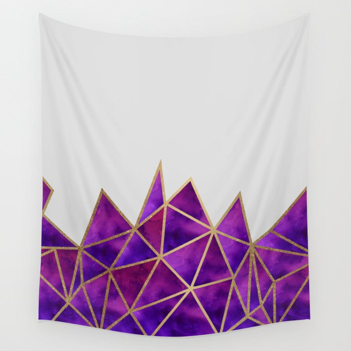 Purple Gold Geometric Wall Tapestry by tanyadraws Society6