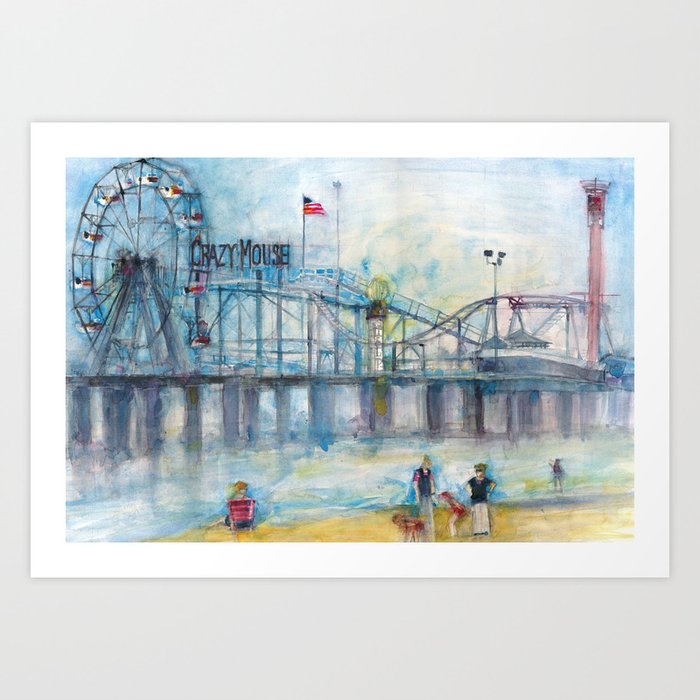 Altantic City New Jersey Roller Coaster Ferris Wheel