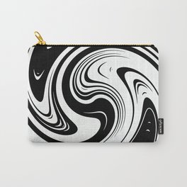 Black And White Spiral Swirl Carry-All Pouch