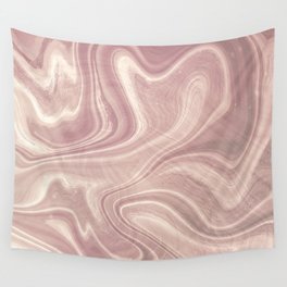 Dusty Rose Pink Swirl Marble Wall Tapestry
