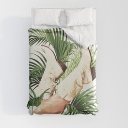 These Boots - Palm Leaves Duvet Cover