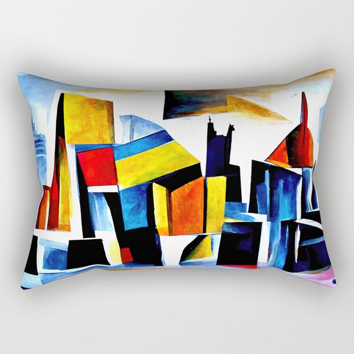 Abstract City Rectangular Pillow