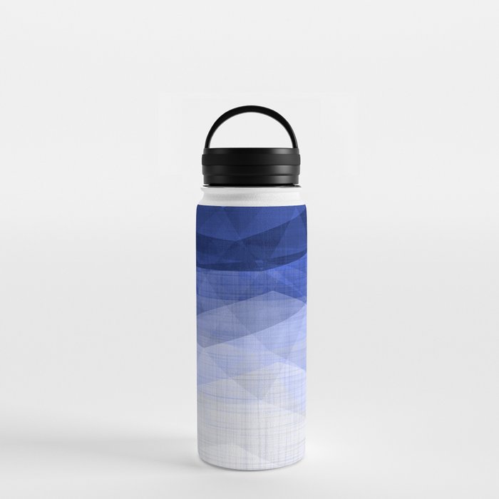 Imperial Sapphire - Blue Triangles Minimalism Geometry Water Bottle
