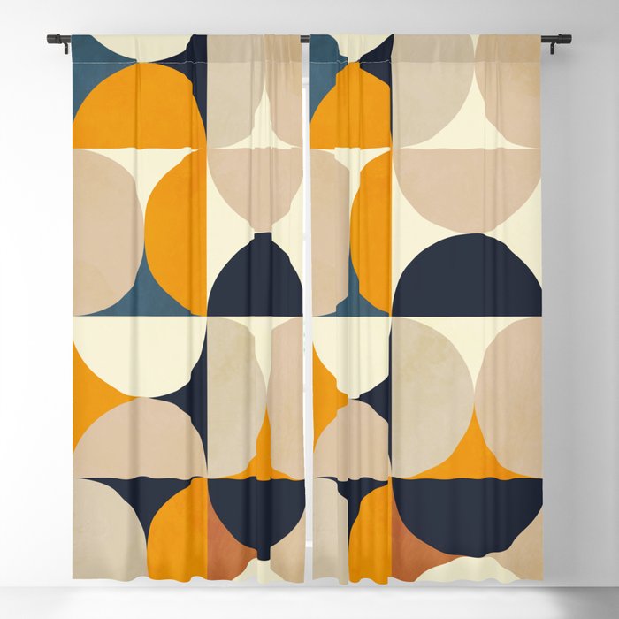 mid century abstract shapes fall winter 1 Blackout Curtain