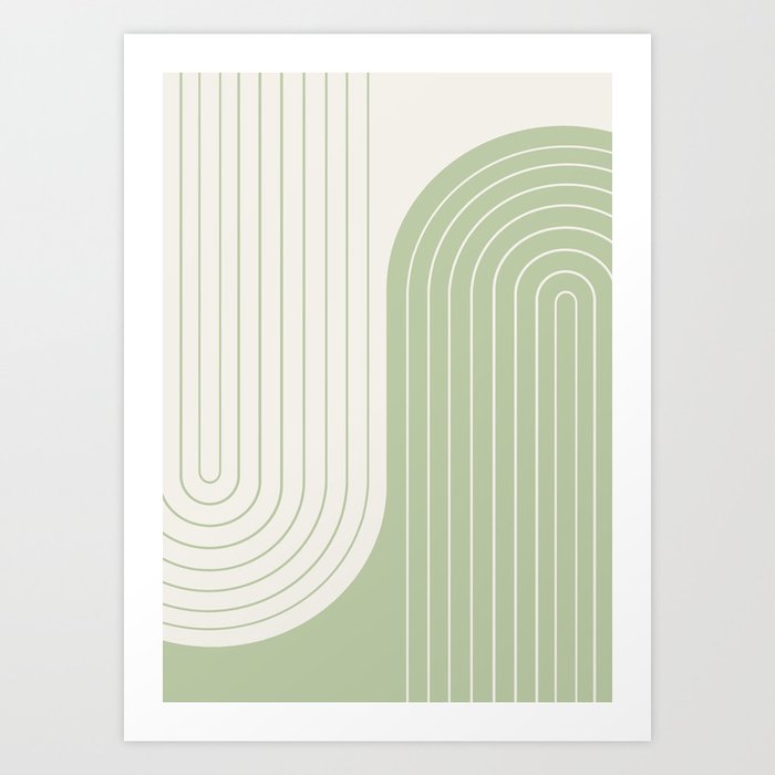 Two Tone Line Curvature XVI Art Print
