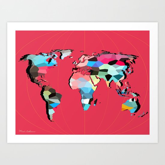 world map Art Print