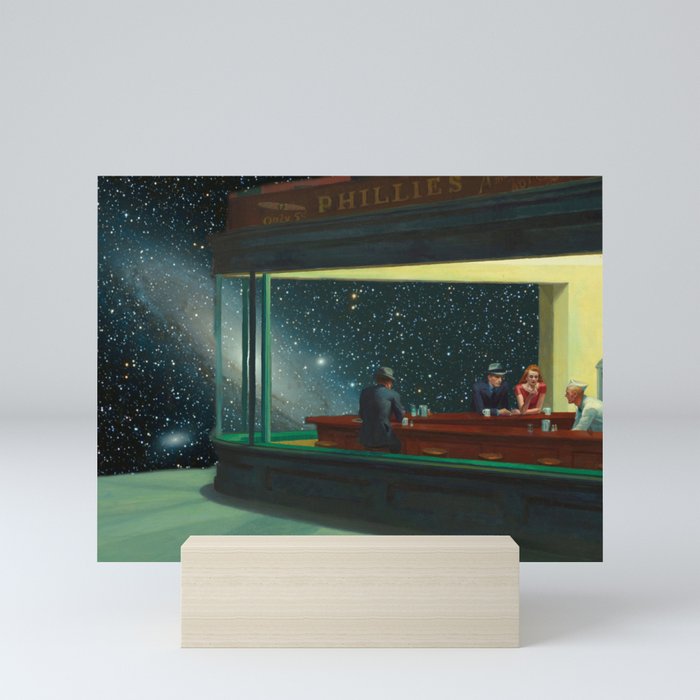 Sleepless night in space Mini Art Print