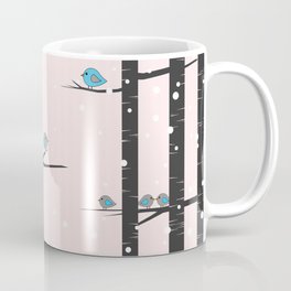 Cute birds on pink background Coffee Mug