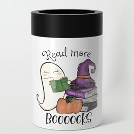 Halloween funny cute ghost reading books Can Cooler