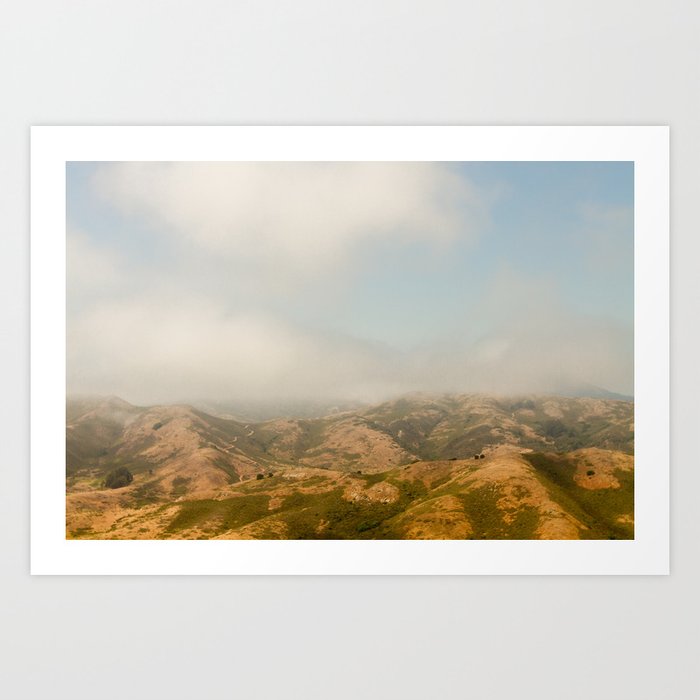 Marin Headlands Kunstdrucke | Fotografie, Natur, Hillside, Hills, San-francisco, Marin-headlands, Draußen, Wolken, Fernweh, Boho