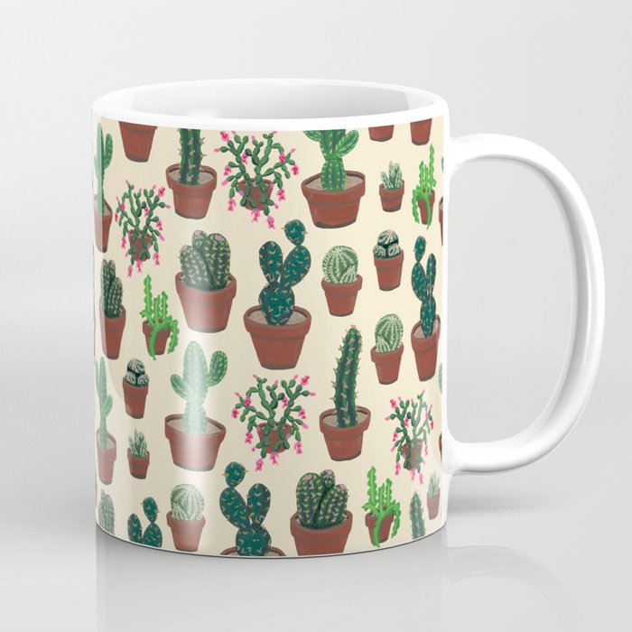 Gouache Potted Cacti Coffee Mug